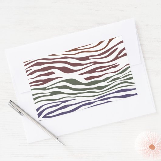 Kleurrijke Zebra Abstract Rechthoekige Sticker (Envelop)