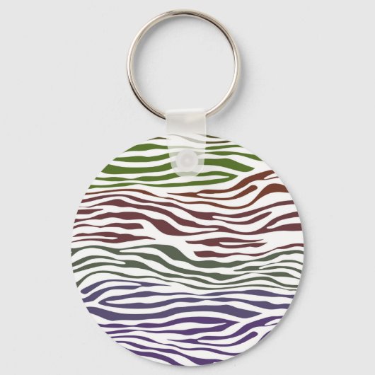 Kleurrijke Zebra Abstract Sleutelhanger (Voorkant)