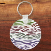 Kleurrijke Zebra Abstract Sleutelhanger (Voorkant)