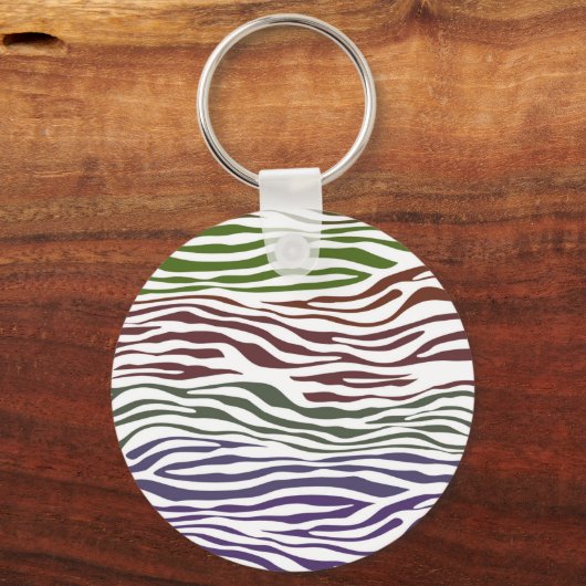 Kleurrijke Zebra Abstract Sleutelhanger (Voorkant)