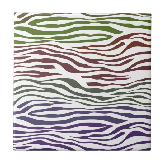 Kleurrijke Zebra Abstract Tegeltje (Voorkant)