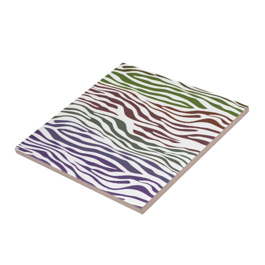 Kleurrijke Zebra Abstract Tegeltje (Zijkant)