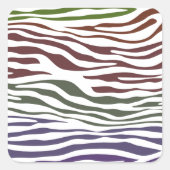Kleurrijke Zebra Abstract Vierkante Sticker (Voorkant)