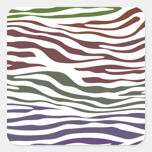 Kleurrijke Zebra Abstract Vierkante Sticker (Voorkant)