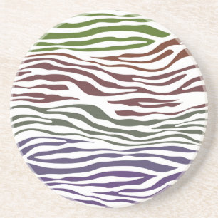 Kleurrijke Zebra Abstract Zandsteen Onderzetter