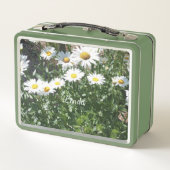 Kleurrijke, Zebra & Bloemen, Metalen Lunch Box (Achterkant)