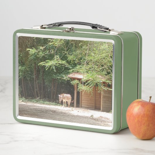 Kleurrijke, Zebra & Bloemen, Metalen Lunch Box (In situ)