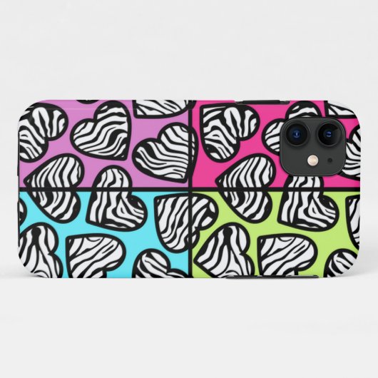 Kleurrijke zebra harten iPhone 5 Hoesje (Achterkant (horizontaal))