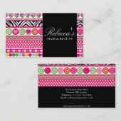 Kleurrijke Zebra Hearts Design Visitekaartje (Voorkant / Achterkant)