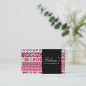 Kleurrijke Zebra Hearts Design Visitekaartje (Staand voorkant)