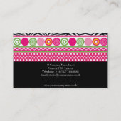 Kleurrijke Zebra Hearts Design Visitekaartje (Achterkant)