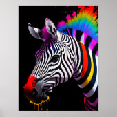 Kleurrijke Zebra Poster (Voorkant)