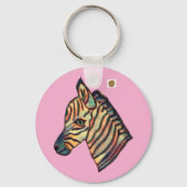 Kleurrijke zebra-sleutelhanger sleutelhanger (Achterkant)