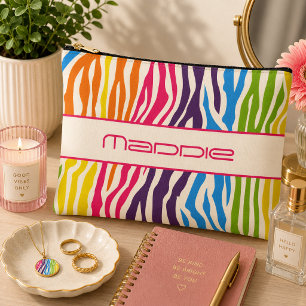 Kleurrijke zebra strepen patroon etui