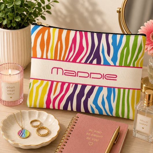Kleurrijke zebra strepen patroon etui