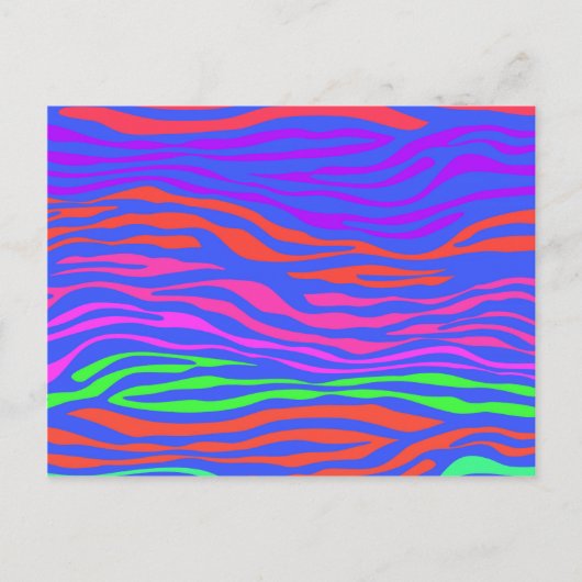 Kleurrijke Zebra Stripe Abstract Briefkaart (Voorkant)