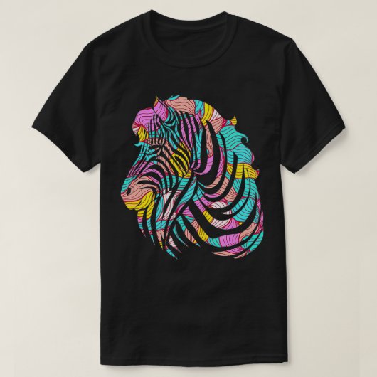Kleurrijke Zebra T-shirt (Design voorkant)
