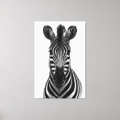 Kleurrijke zebra zwart wit canvas print (Voorkant)
