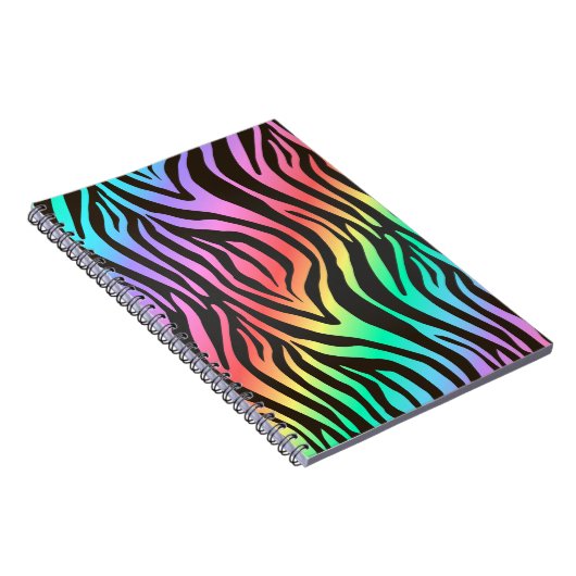 kleurrijke zebraafdrukken notitieboek (Rechterzijde)