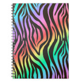kleurrijke zebraafdrukken notitieboek (Voorkant)