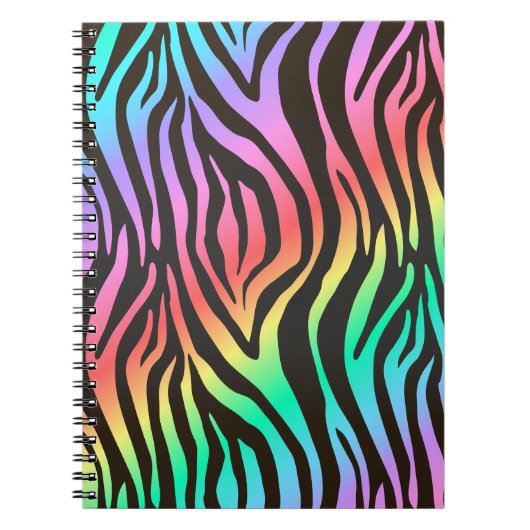 kleurrijke zebraafdrukken notitieboek (Voorkant)
