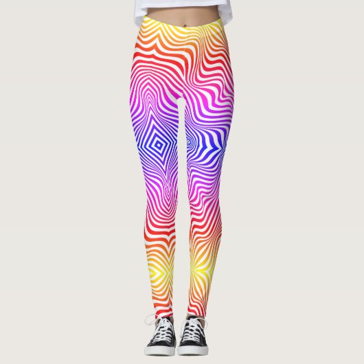 Kleurrijke zebraprint leggings (Voorkant)