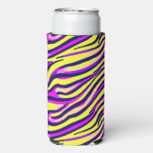 Kleurrijke zebraprint streep abstract patroon seltzer blikjeskoeler (Seltzer Achterkant)