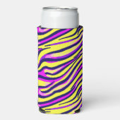 Kleurrijke zebraprint streep abstract patroon seltzer blikjeskoeler (Seltzer Voorkant)