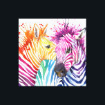 Kleurrijke Zebras Large waterverf Art Canvas afdru<br><div class="desc">Helaas ben ik verliefd geworden op nog een fenomenale kunstenaar wiens Afbeelding ik tientallen voor je wil kopen. Toch heb ik, aangezien ik de $50.00 tot $100.00 verlengde licenties voor elk legaal gebruik van de kunst op mijn Zazzle-producten voor jou betaal, nu 8 gekocht en nog een paar extra maanden....</div>
