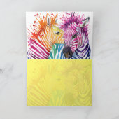 Kleurrijke zebra's Wenskaart Kaart (Binnen)