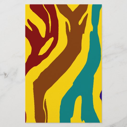 Kleurrijke zebrastrepen briefpapier (Voorkant)