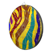 Kleurrijke zebrastrepen dartbord (Voorkant Rechts)
