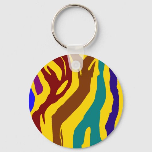 Kleurrijke zebrastrepen sleutelhanger (Voorkant)