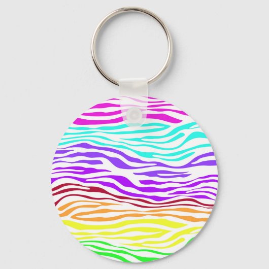 Kleurrijke Zebrastripes Sleutelhanger (Voorkant)