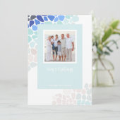 Kleurrijke Zee Glas Kerstfoto Vakantie Kaart (Staand voorkant)