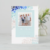 Kleurrijke Zee Glas Kerstfoto Vakantie Kaart (Staand Voorkant)