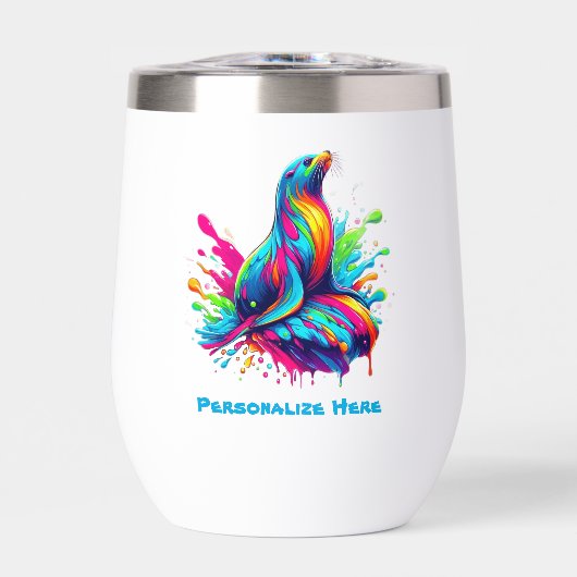 Kleurrijke Zee Lion Splash- (Voorkant)