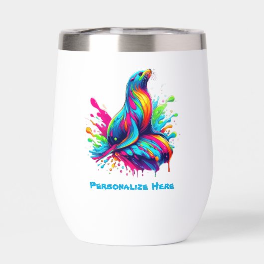 Kleurrijke Zee Lion Splash- (Achterkant)