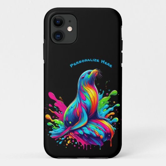 Kleurrijke Zee Lion Splash Case-Mate iPhone Case (Achterkant)
