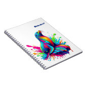 Kleurrijke Zee Lion Splash Notitieboek (Rechterzijde)