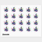 Kleurrijke Zee Lion Splash Ronde Sticker (Vel)