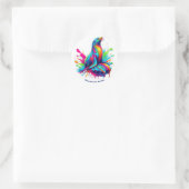 Kleurrijke Zee Lion Splash Ronde Sticker (Tas)