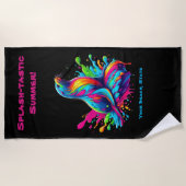 Kleurrijke Zee Lion Splash Strandlaken (Voorkant)