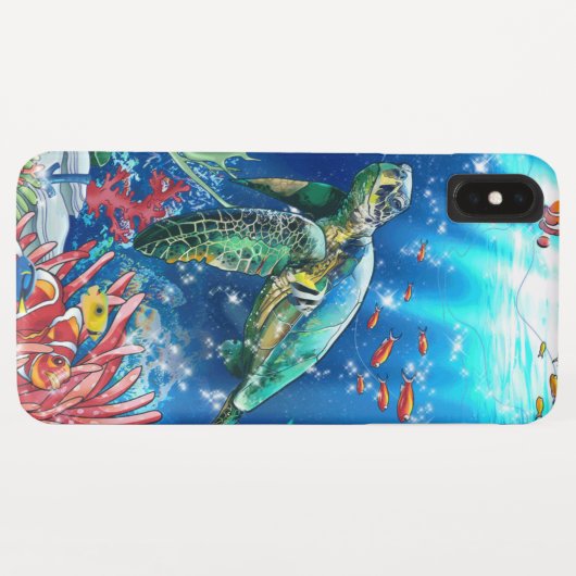 Kleurrijke Zee Turtle Case-Mate iPhone Case (Achterkant (horizontaal))