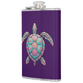 Kleurrijke Zee Turtle Heupfles (Links)