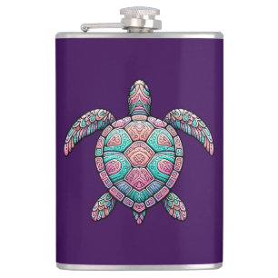 Kleurrijke Zee Turtle Heupfles