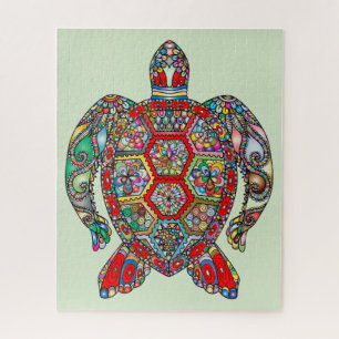 Kleurrijke Zee Turtle Jigsaw Puzzel
