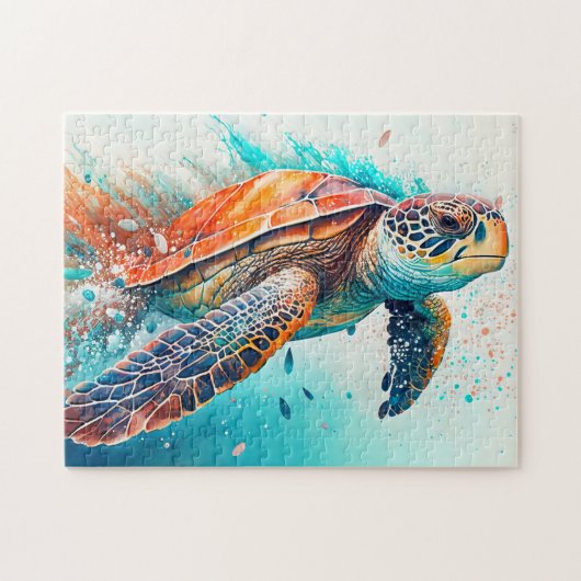 Kleurrijke Zee Turtle Legpuzzel (Horizontaal)