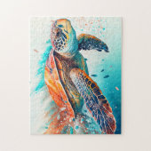 Kleurrijke Zee Turtle Legpuzzel (Verticaal)