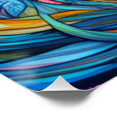 Kleurrijke Zee Turtle Perfect Poster (Hoek)